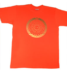 Футболка оранжевая с золотым пентаклем Меркурия